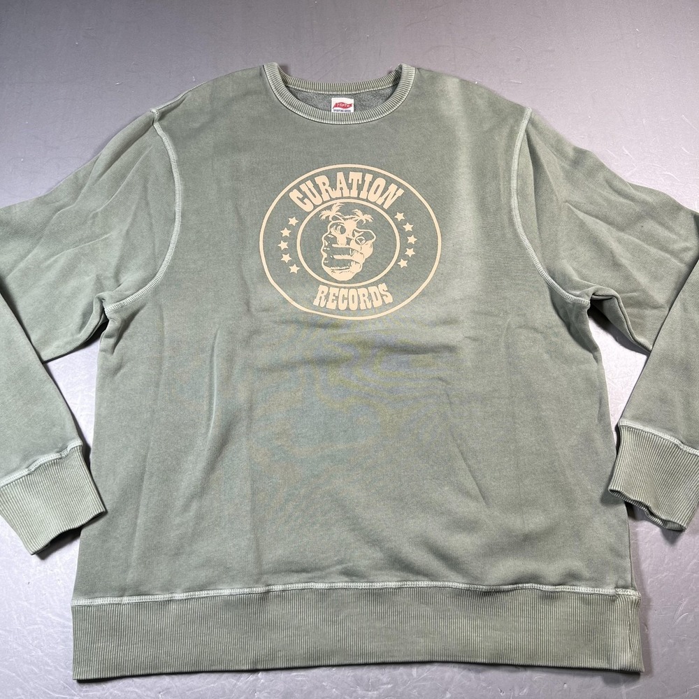 TSPTR‎ Sweatshirt Mens 2XL Green Curation Records Graphic Crewneck Pullover